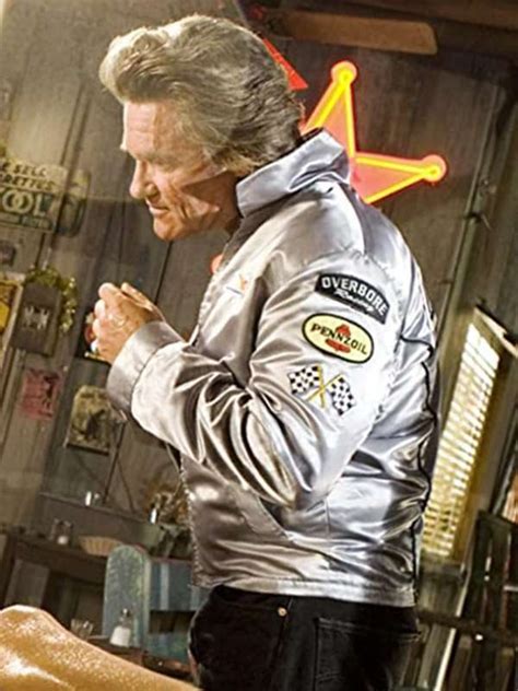 stuntman mike jacket replica|Death Proof Kurt Russell Stuntman Icy Hot Satin Jacket.